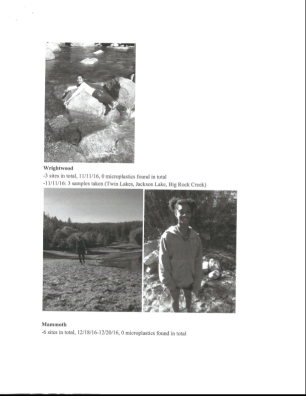 Photos of water sampling